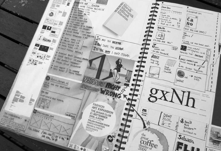 Graphic design sketchbooks